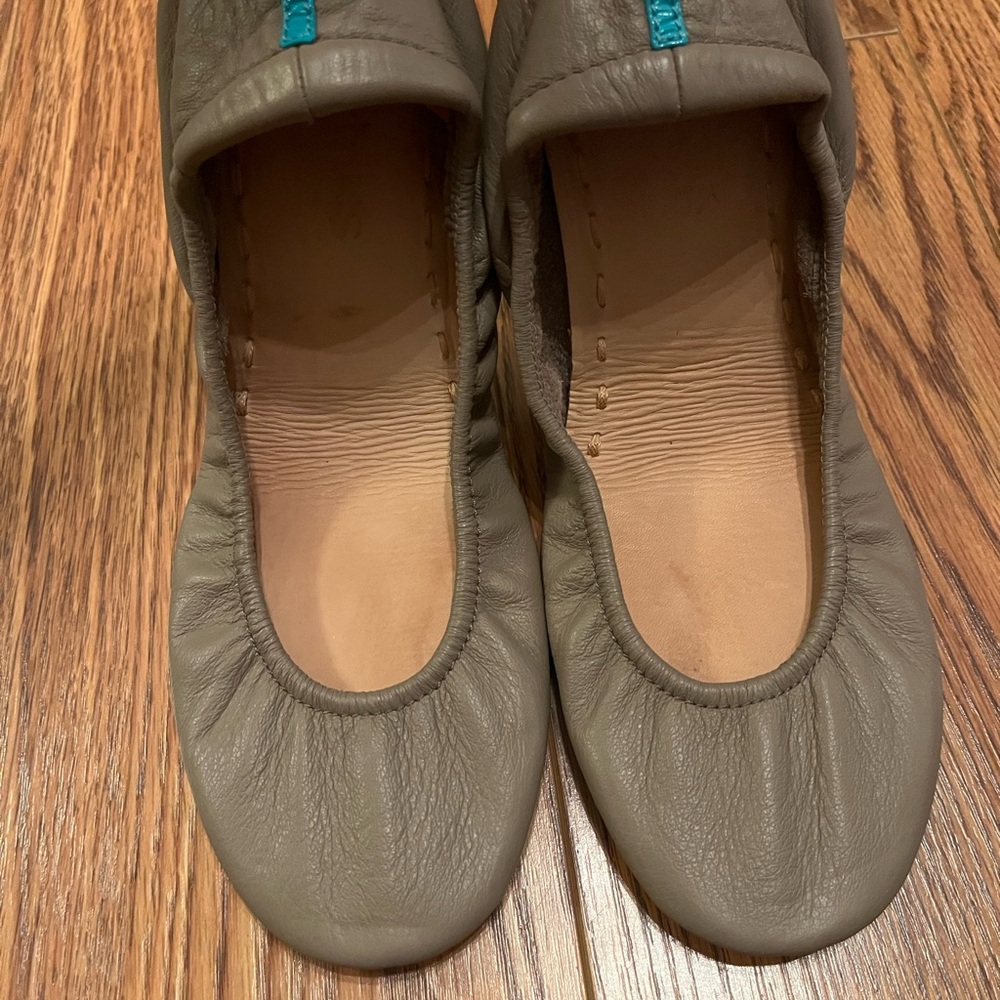 Tieks Taupe Leather Flats